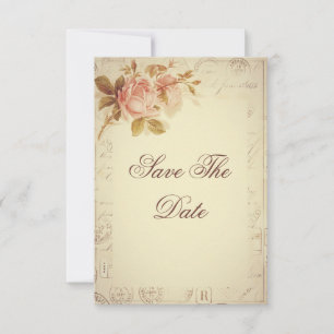 Vintage-Paris-Poststempel Chic Rosen 85. Save The Date