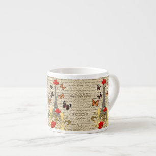 Vintage Paris & Schmetterlinge Espressotasse