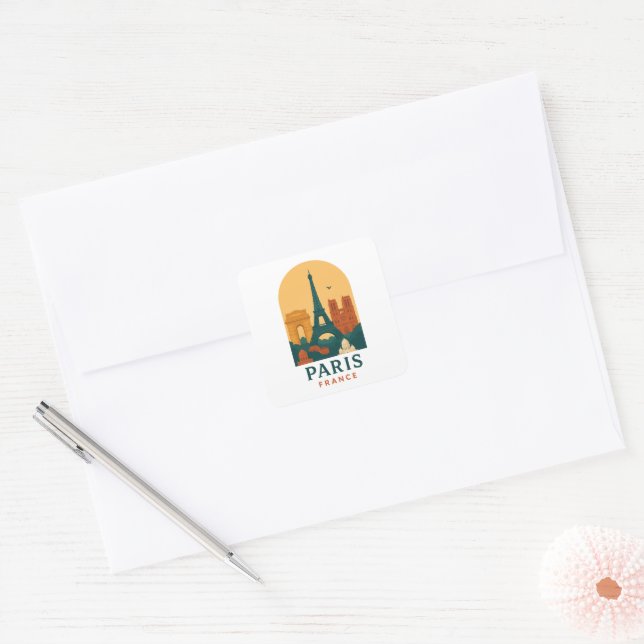 Vintage Paris Sticker – Notre Dame Cathedral Retro (Umschlag)