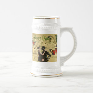 Vintage-Paris-Tango-Postkarte Bierglas