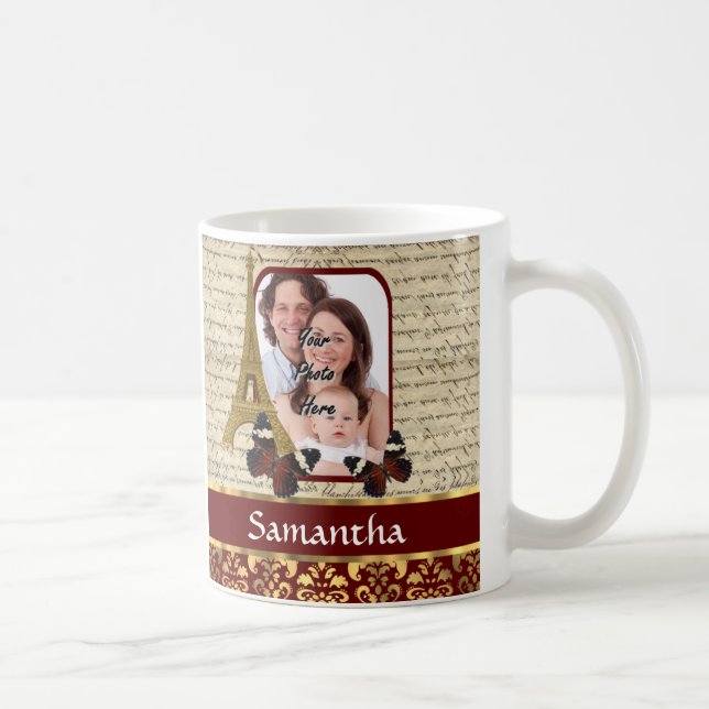 Vintage Pariser Collage Kaffeetasse (Rechts)
