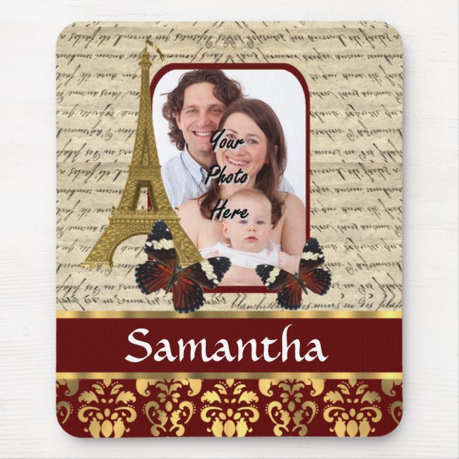 Vintage Pariser Collage Mousepad (Vorne)