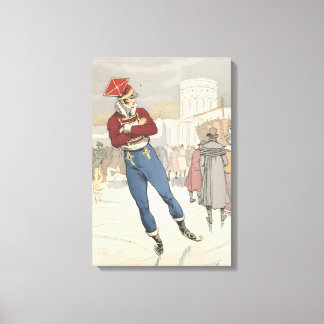 Vintage Pariser Eislaufmode 1898 Leinwanddruck