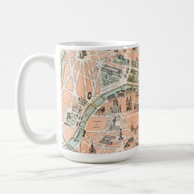 Vintage Pariser Karte Kaffeemaschine Tasse (Links)