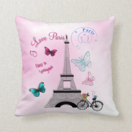 Vintage Pariser Liebe Kissen