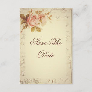 Vintage Pariser Postmarken Chic-Rose 100. Save The Date