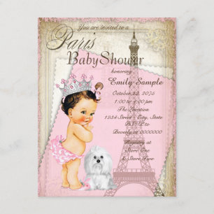 Vintage Pariser Princess-Babydusche Einladung