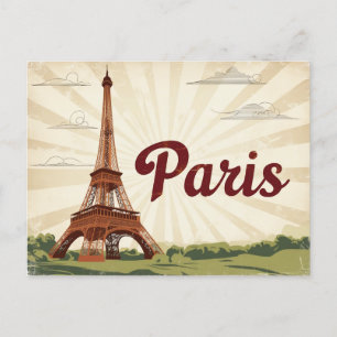 Vintage Pariser Reise Feiertagspostkarte