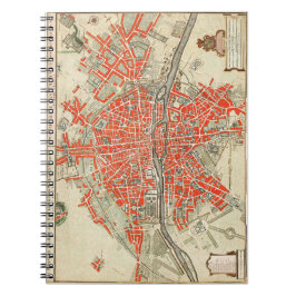 Vintage Pariser Reisekarte. Altstadt / Retro Frank Notizblock