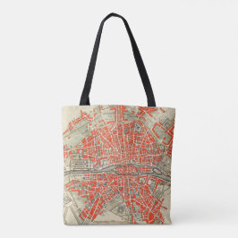 Vintage Pariser Reisekarte. Altstadt von Retro Fra Tasche