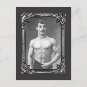 Vintage Parisian Muskelmann Postkarte
