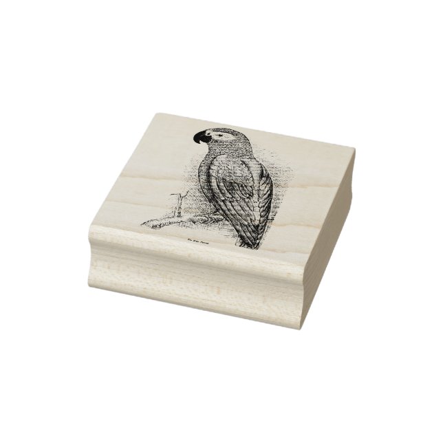 Vintage Parrot-Briefmarke Gummistempel (Stempel)