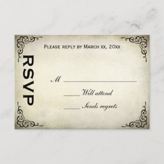 Vintage Parrot Tulip Response-Karte RSVP Karte