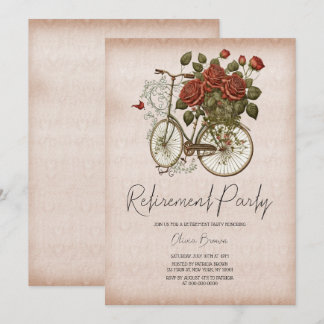 Vintage Party Einladung für das Fahrradfahren
