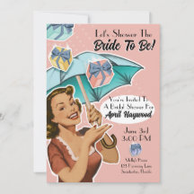 Vintage Party Einladungen für Regenschirme