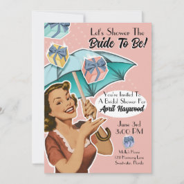 Vintage Party Einladungen für Regenschirme