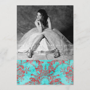 Vintage Party-Foto-Karten-rotes Blau des Einladung