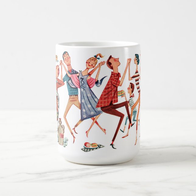 Vintage Party-Illustrations-Tasse Kaffeetasse (Mittel)