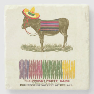 Vintage-Party-Spiel: Pin the Tail on the Donkey Steinuntersetzer