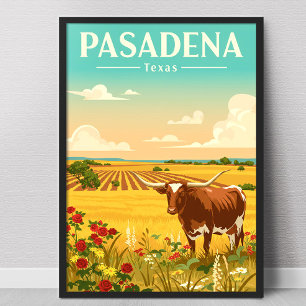 Vintage Pasadena Texas Poster