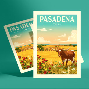 Vintage Pasadena Texas Postkarte
