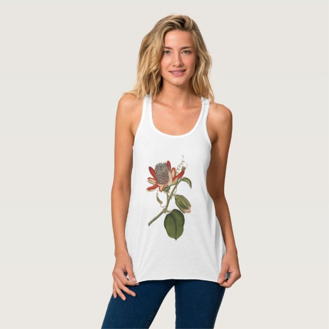 Vintage Passion-Blume Tank Top (Vorderseite Vollansicht)