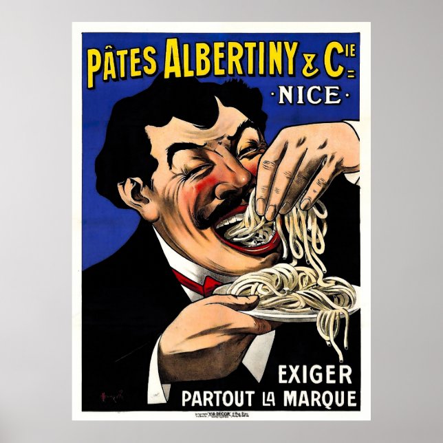 Vintage Pasta-Werbeplakat Poster (Vorne)
