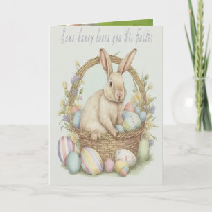 Vintage Pastel Joyeux Bunny de Pâques Grands-paren