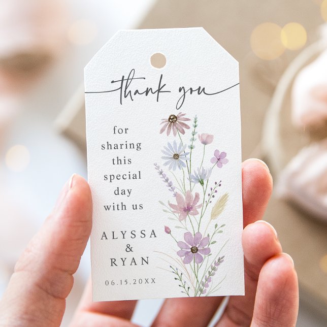 Vintage Pastel Wildflower Wedding Thank You Geschenkanhänger (Von Creator hochgeladen)