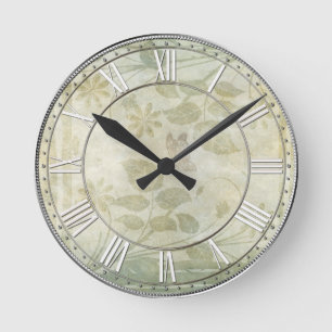 Vintage Pastell-Blumenhochzeit Runde Wanduhr