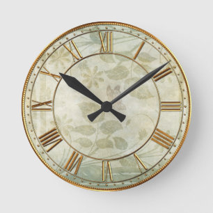 Vintage Pastell-Blumenhochzeit Runde Wanduhr
