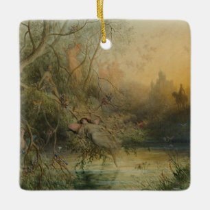 Vintage Pastell Feenland von Gustave Doré Keramikornament