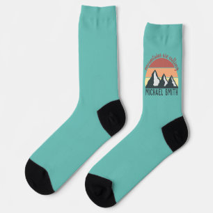 Vintage-Pastellberge rufen Monogramm-Himmel Socken