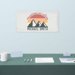 Vintage Pastellgebirge nennen Monogramm grau Banner