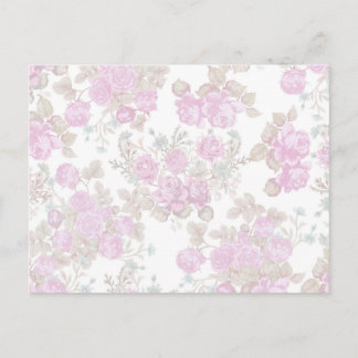 Vintage pastellrosa grüne romantische Rose Postkarte
