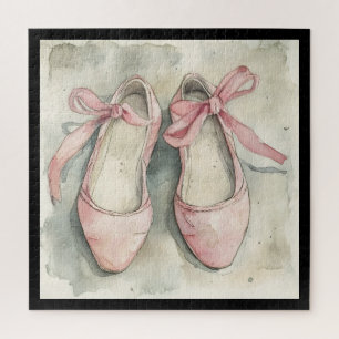 Vintage Pastellrosa Schleifen Ballett-Flats