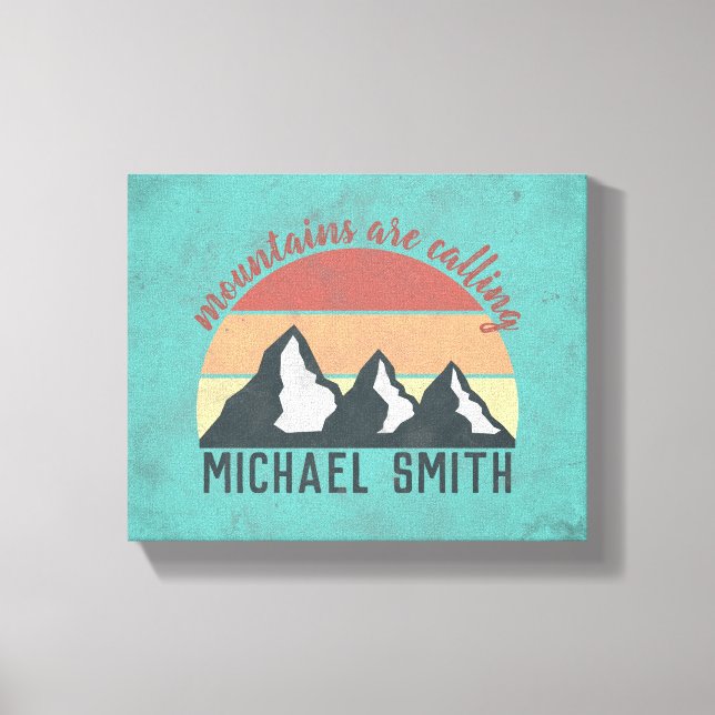 Vintage pastels mountains are calling monogram leinwanddruck (Vorderseite)