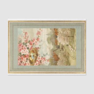 Vintage Pastoralstadt Ostern Nest Blumen Seidenpapier