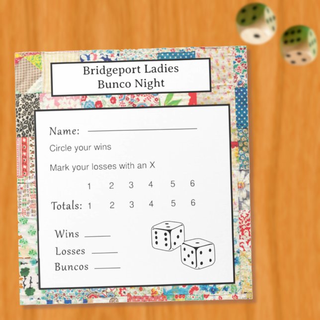 Vintage Patchwork Bunco Abend Notizblock (Von Creator hochgeladen)