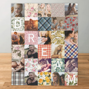 Vintage-Patchwork-Effekt-Quilt-Musterfoto Fleecedecke