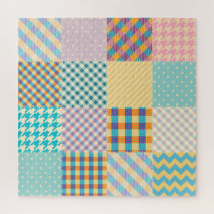 Vintage-Patchwork: Nahtloser Textilhintergrund