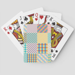 Vintage-Patchwork: Nahtloser Textilhintergrund Spielkarten