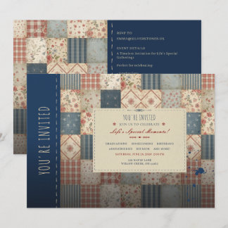Vintage Patchwork-Quilt-Einladung für jeden Anlass Einladung