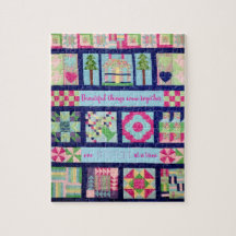 Vintage Patchwork-Quilt Inspirationszitat