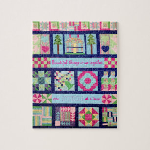 Vintage Patchwork-Quilt Inspirationszitat