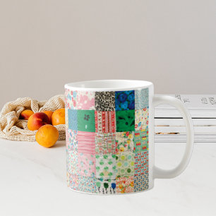 Vintage Patchwork-Quilt-Tasse Kaffeetasse