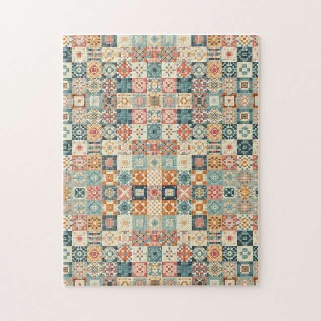 Vintage, patchwork-quilting-Optik (Vertikal)