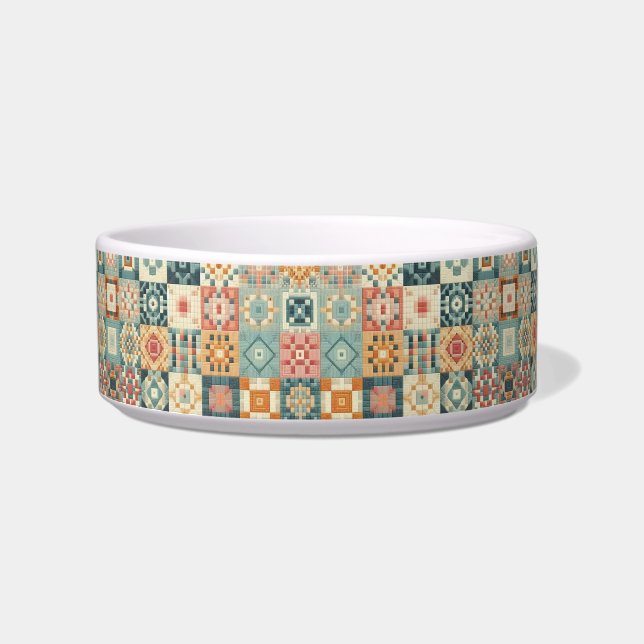 Vintage, patchwork-quilting-Optik Napf (Vorderseite)