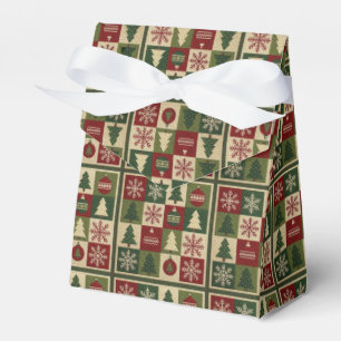 Vintage, Patchwork-Steppoptik rustikal Weihnachten Geschenkschachtel