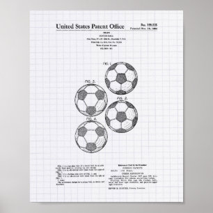 Vintage Patent-Kunst des Fußball-Ball-1964 - Poster